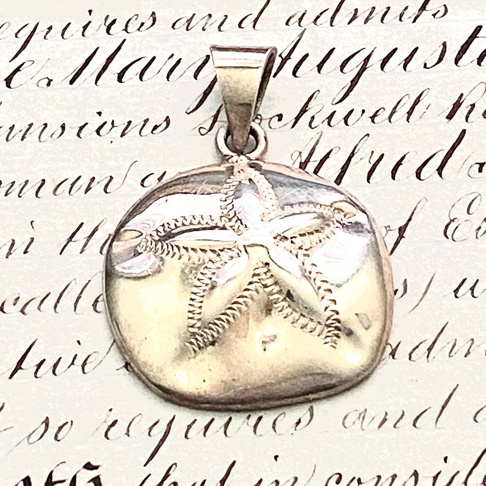 Stunning Sterling Silver Puffy Sand Dollar Pendant 925 Mexico